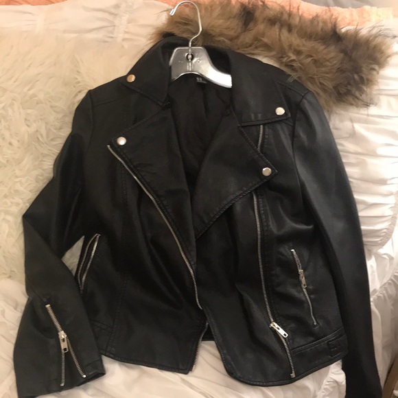forever 21 leather jacket with fur
